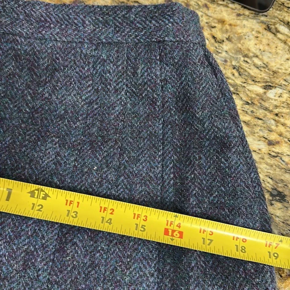 Brian Tucker Vintage Pure New Wool Midi Length Pleated Skirt Size 10